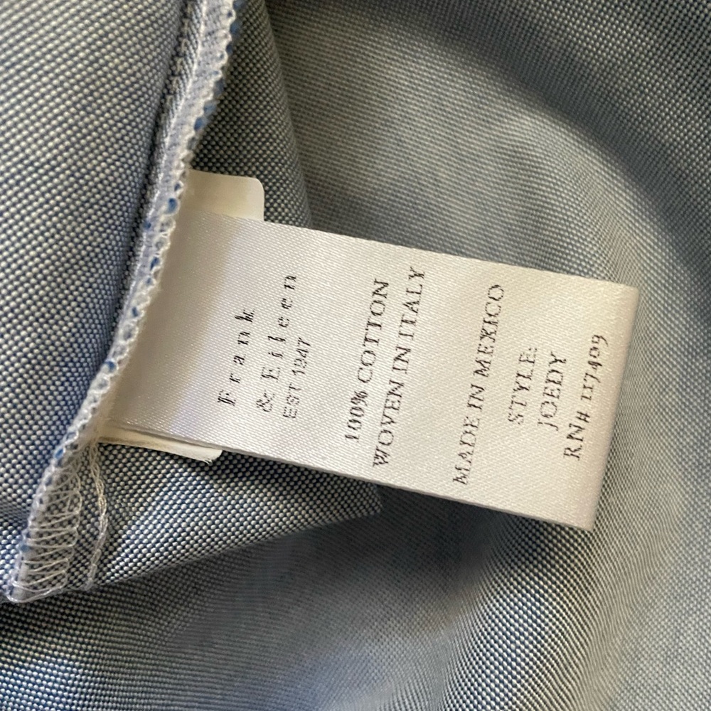 Frank & Eileen Joedy button down boyfriend shirt in blue - Picture 12 of 16